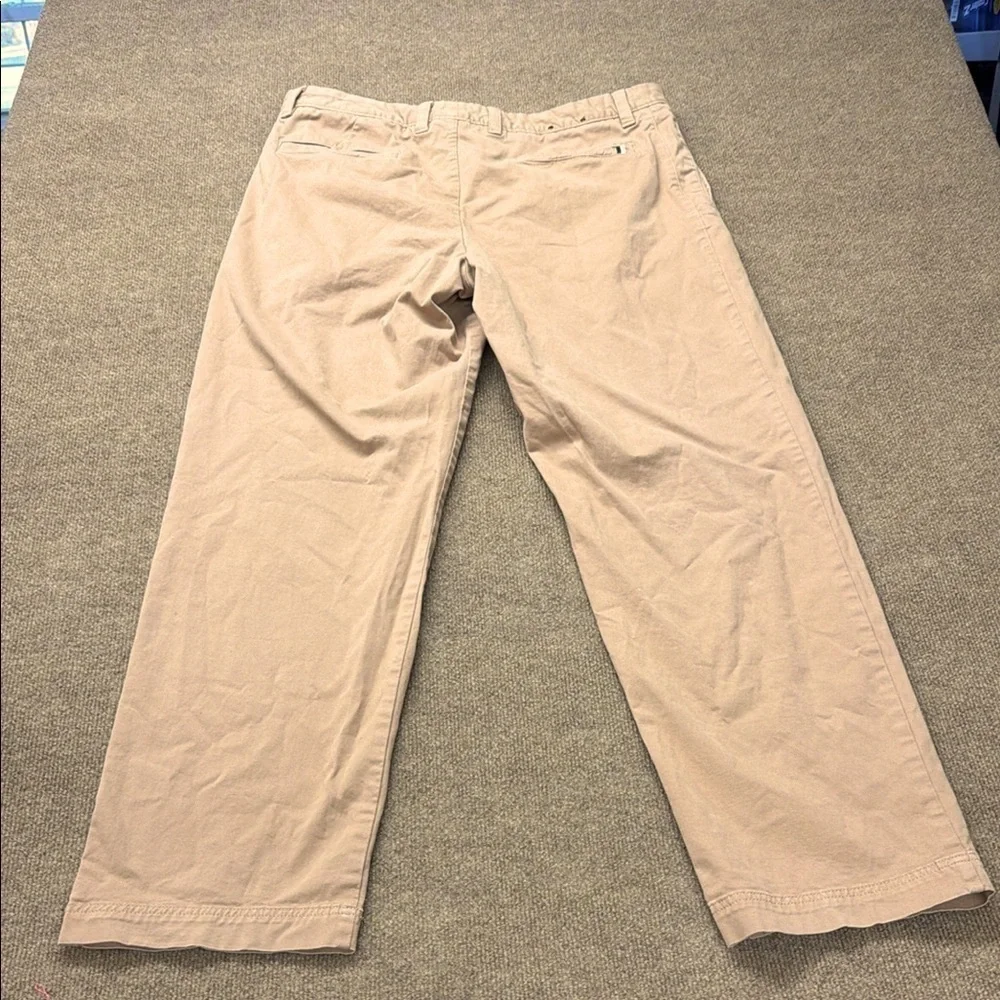 BOSS Hugo Boss Stretch Chino Pants Mens 38R 38x32 Tan Trouser Flat Front
